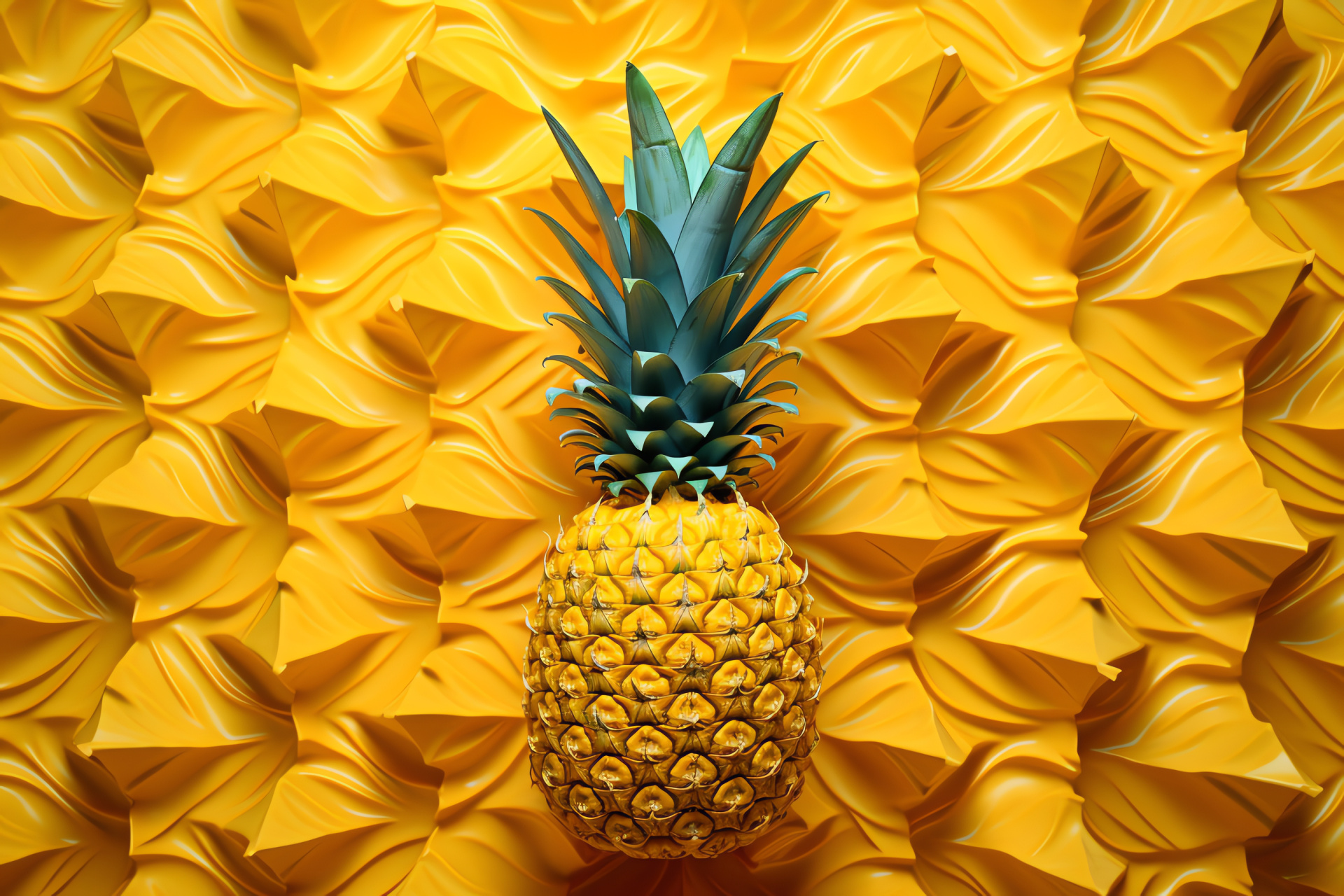 Pineapple, Tropical fruit, Bold textures, Artistic twist, Food photography, HD Desktop Wallpaper