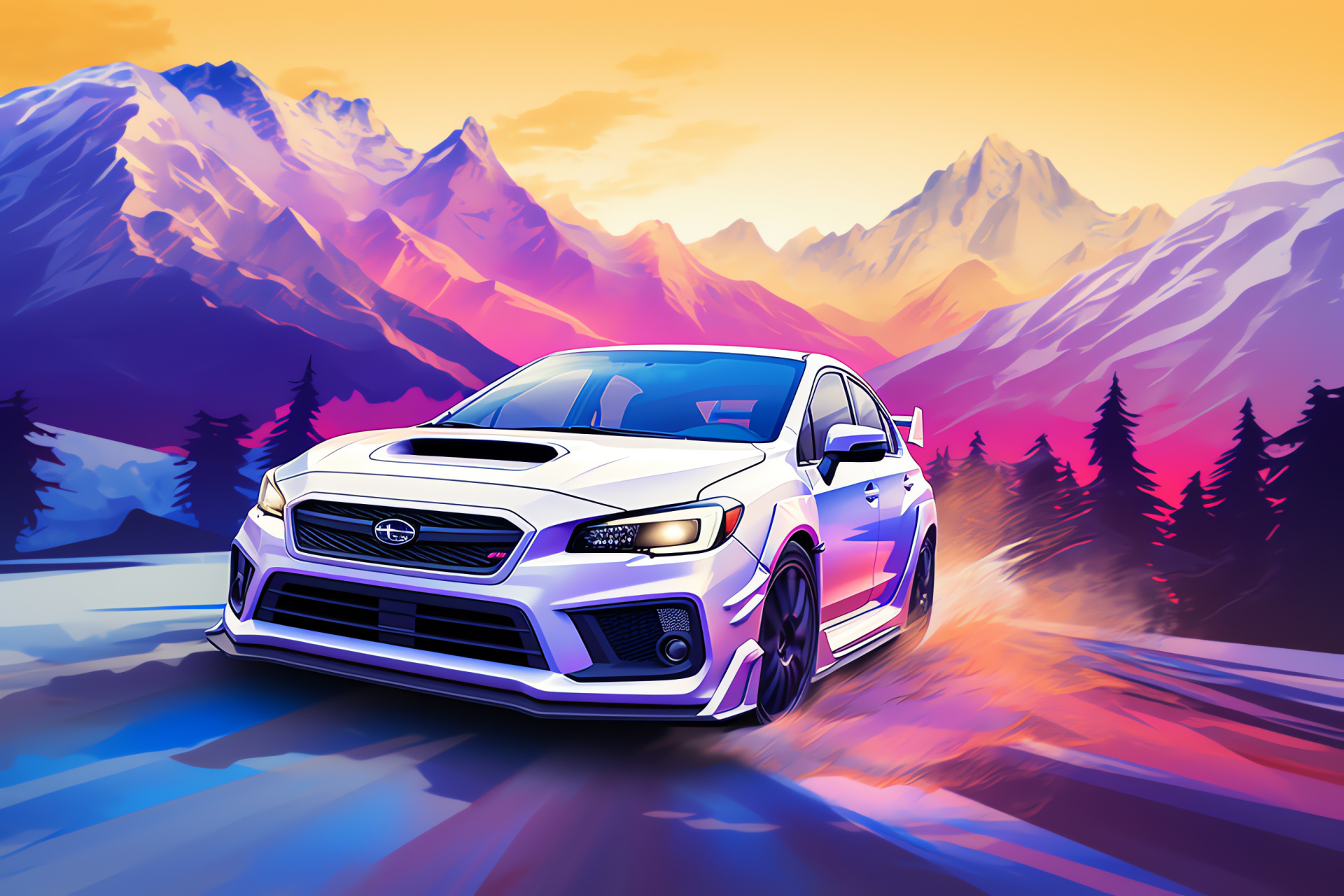 Subaru WRX in nature, All-wheel dominance, Performance rally car, Hill climb special, Sporty aesthetics, HD Desktop Wallpaper