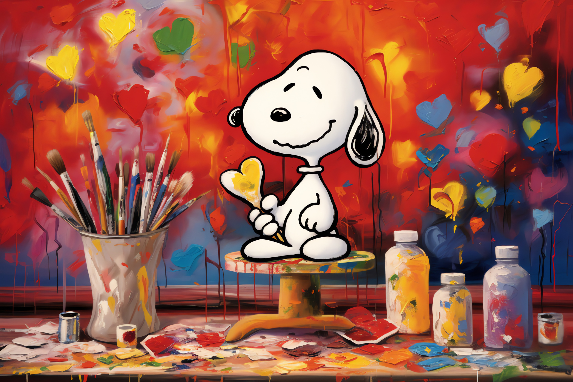 Snoopy Valentine character, Creative art, Valentine's Day activities, Artistic meditation, Artwork emotions, HD Desktop Image