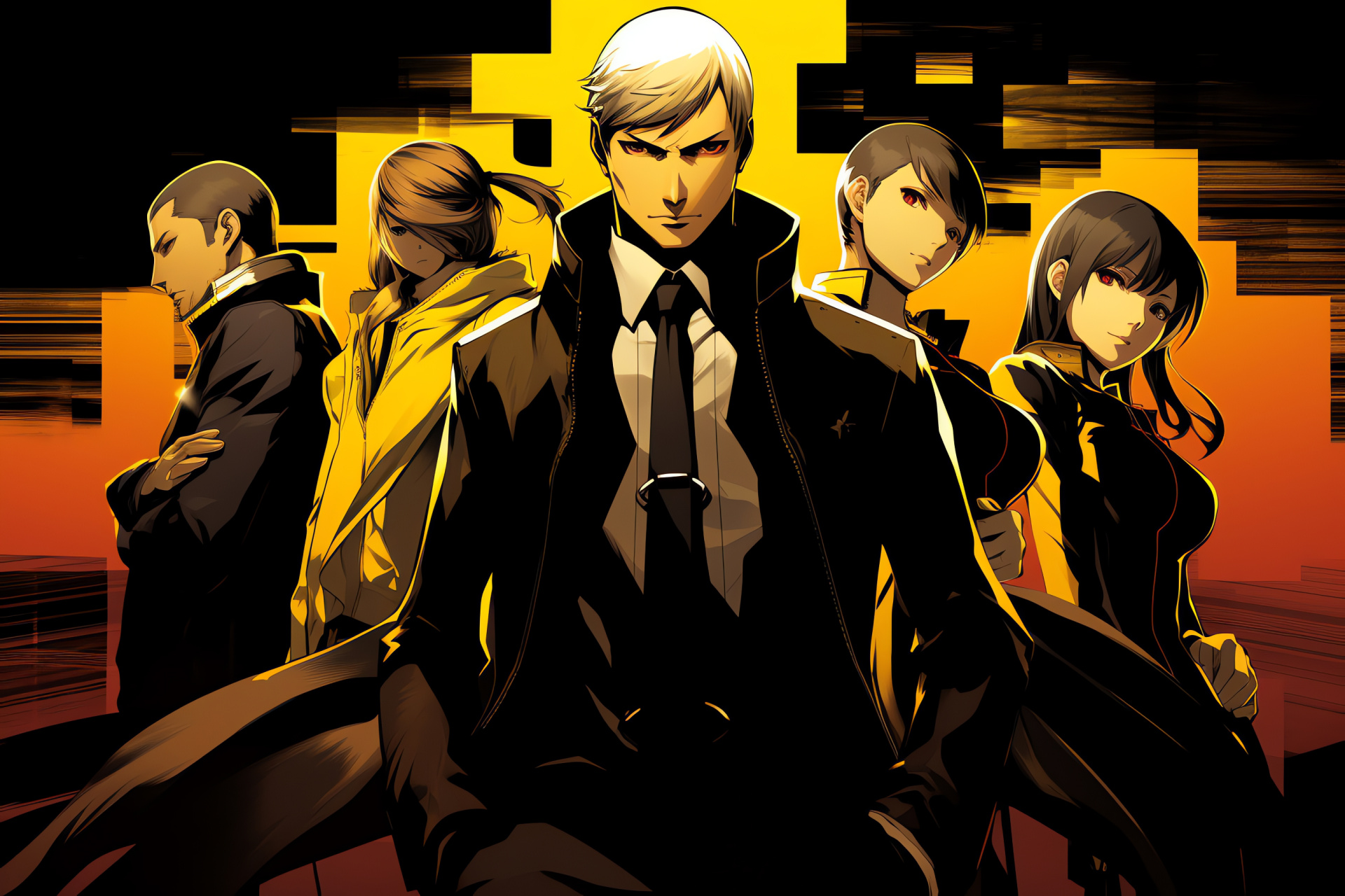 TV world adventure, Investigation Team tactics, Shadow Mitsuo enemy, Boss battle, Persona 4 scenario, HD Desktop Wallpaper