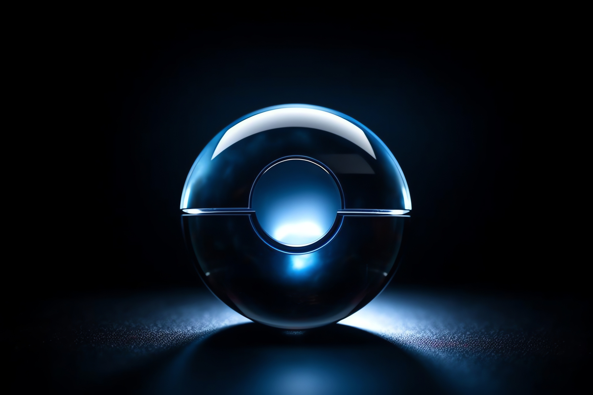 Gaming device Pokeball, Cobalt shade, Neutral backdrop, Manga character, Assured posture, HD Desktop Image