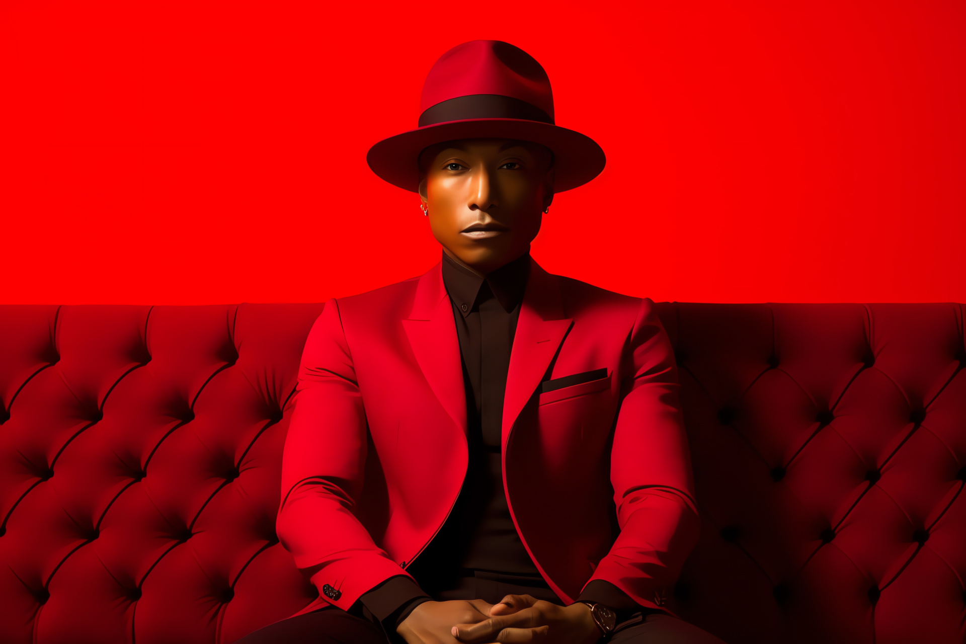 Pharrell's allure, Recording fame, Vocal artistry, Intimate studio, Artist profile, HD Desktop Image