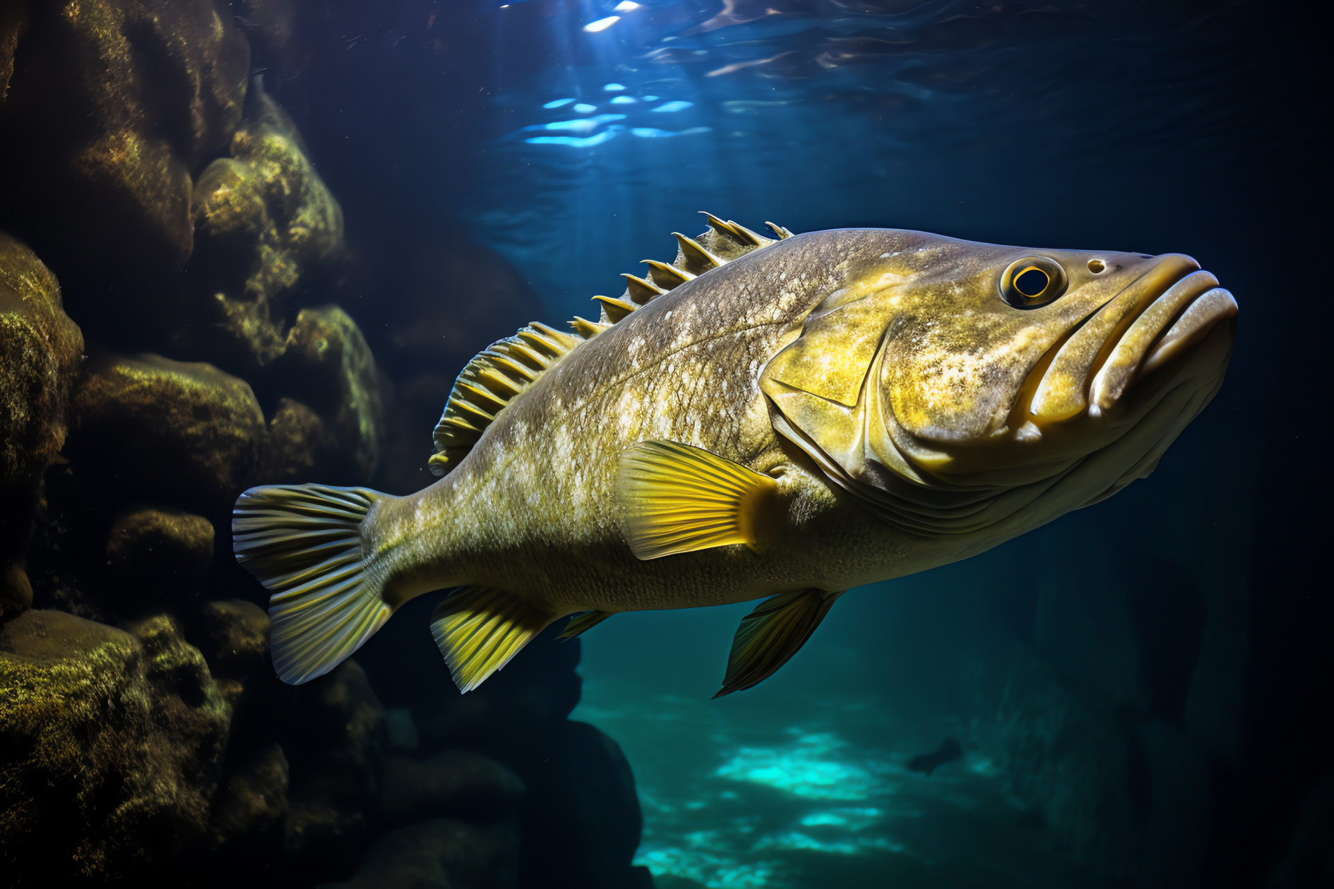 Smallmouth Bass, aquatic species, freshwater fish, cave dwelling, unique physiology, HD Desktop Image