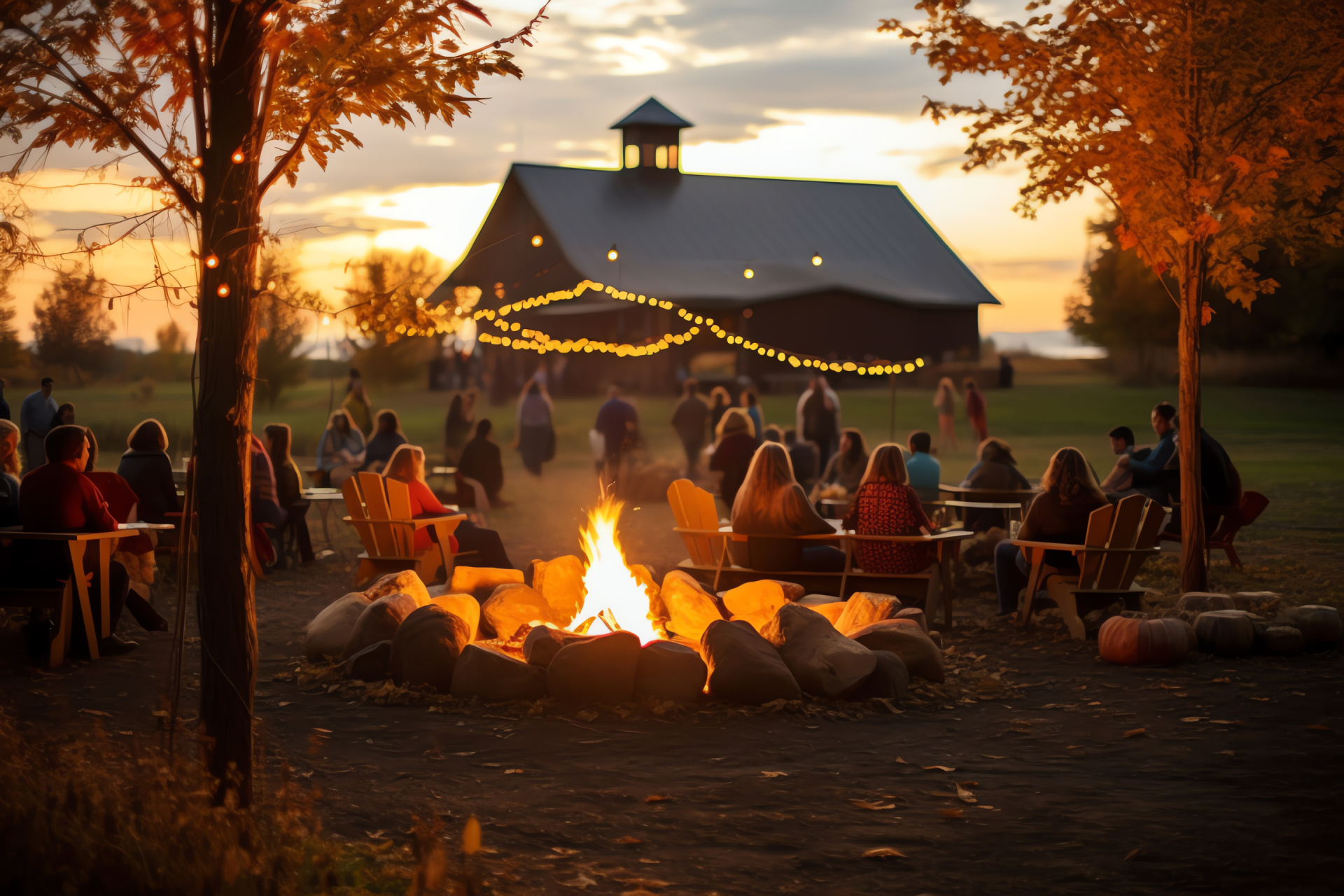 Farmhouse Thanksgiving celebration, Countryside gathering, Spacious pastures, Seasonal nature palette, Harvest jubilee, HD Desktop Wallpaper