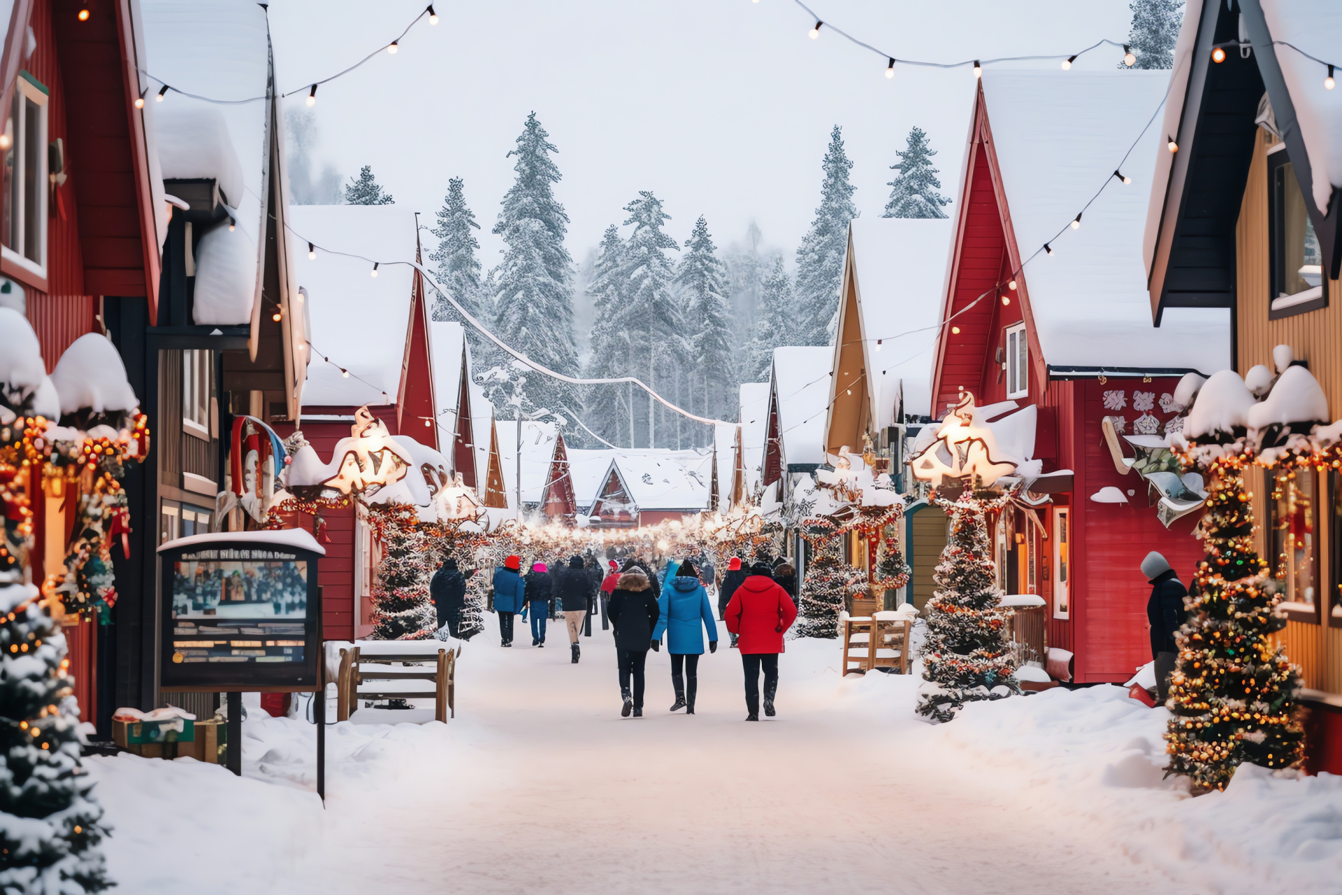 Arctic holidays, Father Christmas home, Finnish Lapland, Nordic village, Frosty landscape, HD Desktop Image