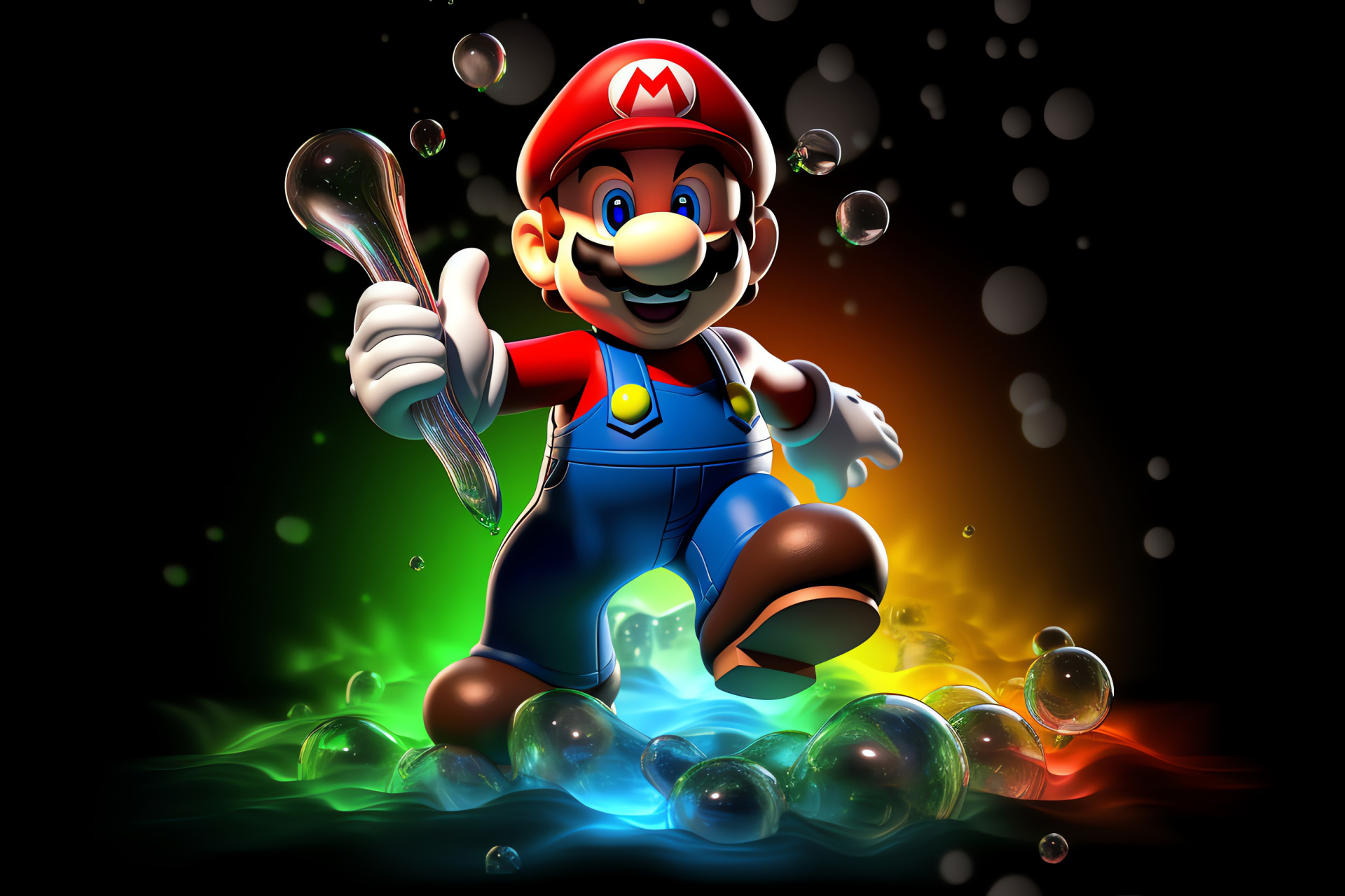 Mario enthusiasm, Nintendo plumber, Adventure attire, Heroic determination, Joyful anticipation, HD Desktop Wallpaper